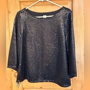 Gap Black Sequined Top Size Medium Fairycore Whimsigoth